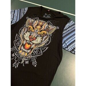 AyGuey Ay Guey Panther Tiger Colorful T-Shirt LARGE Mexico Animal BEAUTIFUL Art